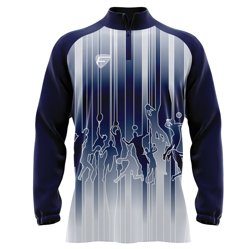 FENTON SUBLIMATED TRAINING / LEISURE FLEECED HALF ZIP SWEAT