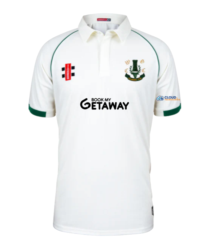GRAY NICOLLS SENIOR WOODFORD GREEN CC SS MATRIX V2 CRICKET SHIRT