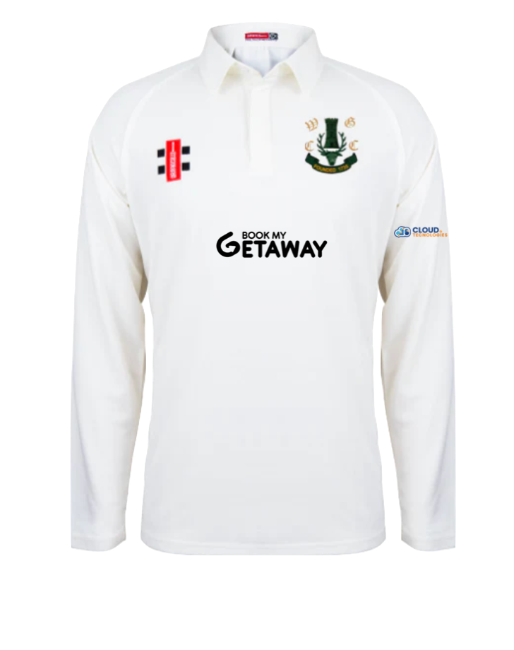 GRAY NICOLLS WOODFORD GREEN SENIOR MATRIX V2 LS CRICKET SHIRT