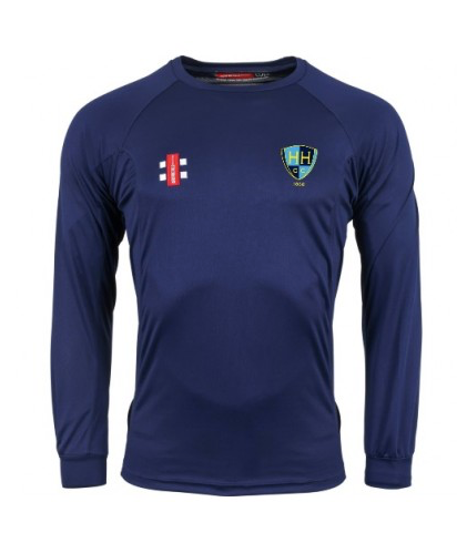 HATFIELD HEATH CC JUNIOR MATRIX LS TEE SHIRT NAVY