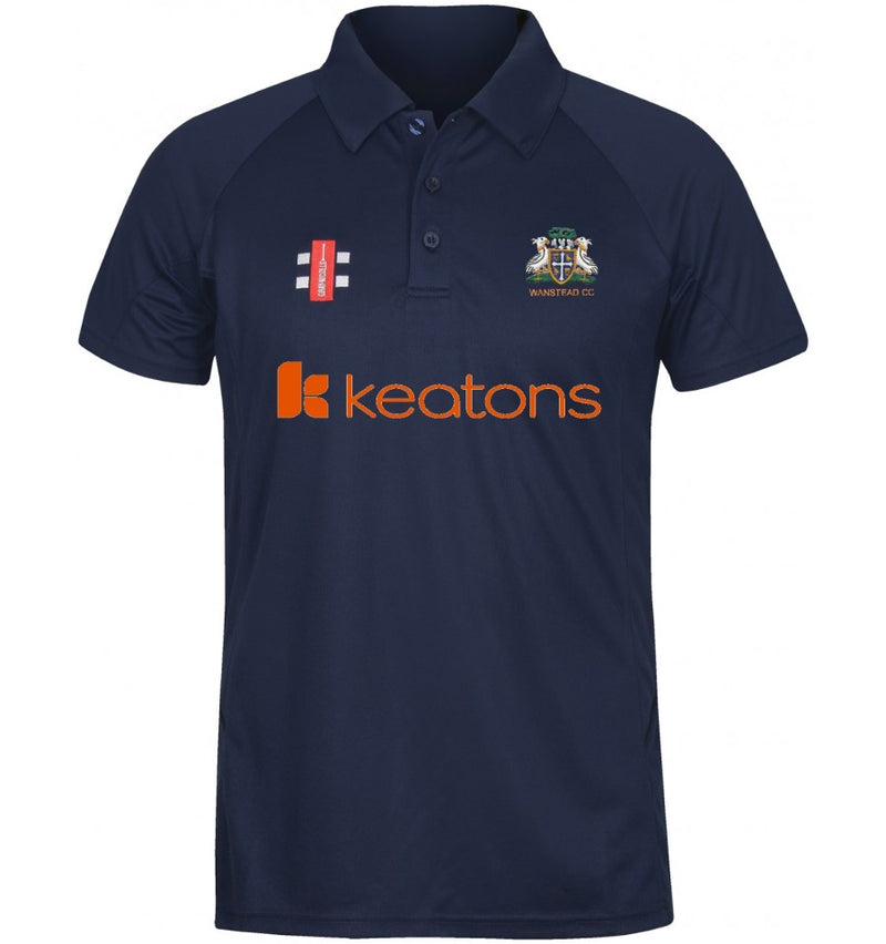 GRAY NICOLLS SENIOR WANSTEAD CC MATRIX POLO SHIRT NAVY