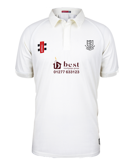 ST JOHNS BILLERICAY CC JUNIOR MATRIX SS CRICKET SHIRT IVORY