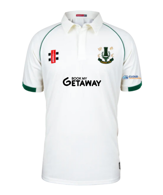 GRAY NICOLLS SENIOR WOODFORD GREEN CC SS MATRIX V2 CRICKET SHIRT