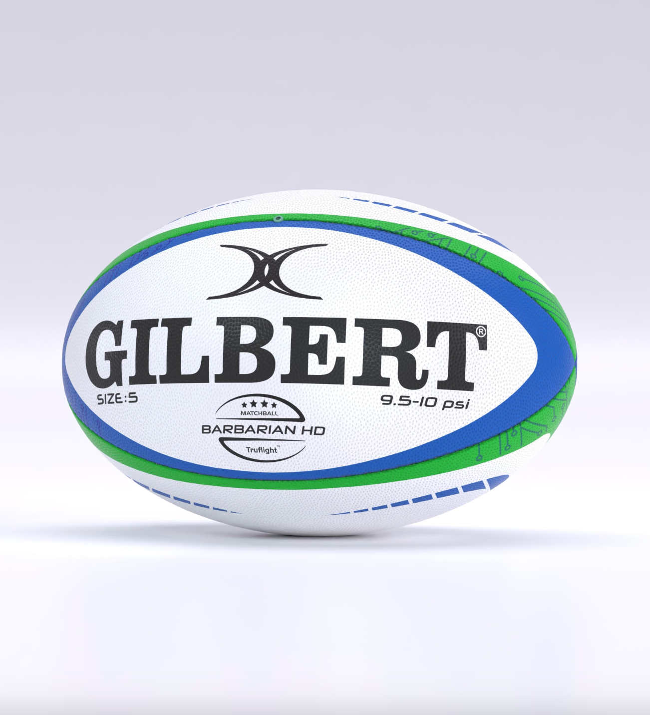 GILBERT BARBARIAN HD MATCH BALL BLUE/GREEN SIZE 5