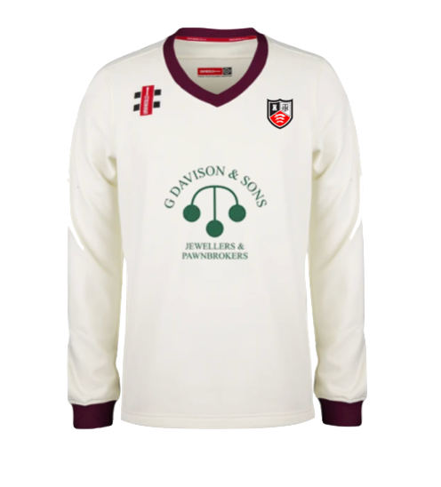 HADLEIGH & THUNDERSLEY CC JUNIOR VELOCITY SWEATER MAROON TRIM