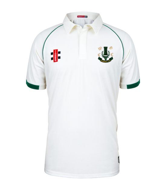 GRAY NICOLLS SENIOR WOODFORD GREEN CC SS MATRIX V2 CRICKET SHIRT
