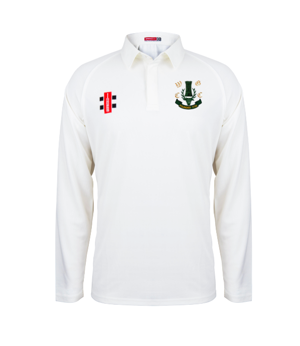 GRAY NICOLLS WOODFORD GREEN SENIOR MATRIX V2 LS CRICKET SHIRT